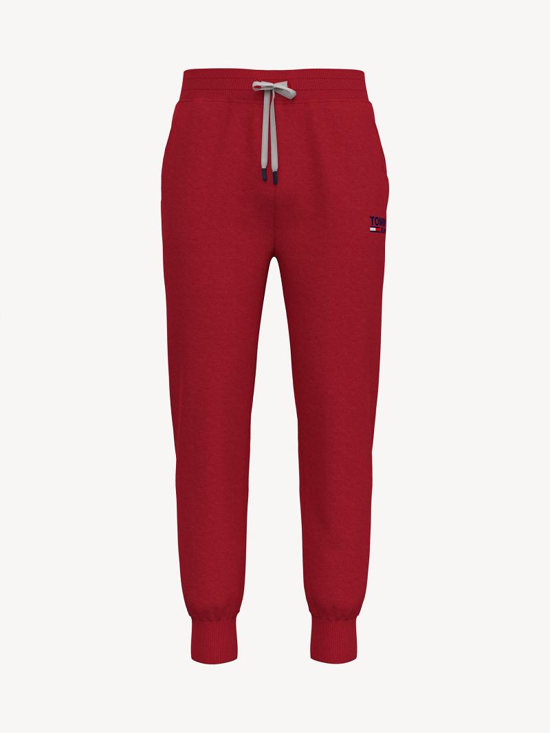 Férfi Tommy Hilfiger Classic Logo Jogger Nadrág Piros | HU 1127RVD